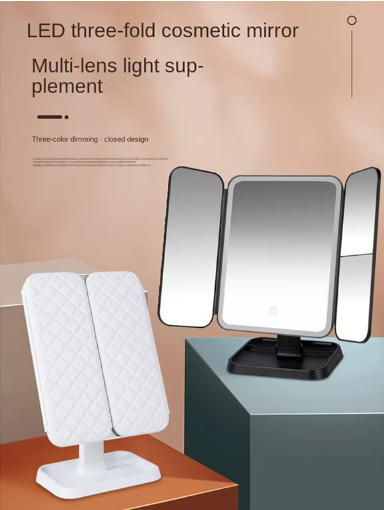 RadiantGlow Trifold LED Vanity Mirror