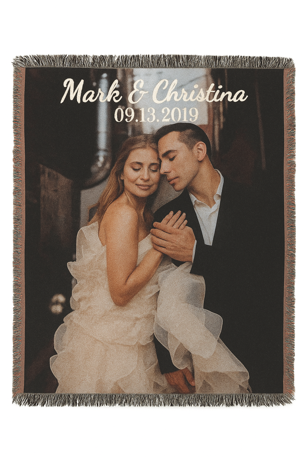 Custom Woven Photo Blanket – Personalized Memory Throw (Couples, Family, Memorial)