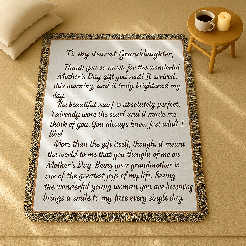 Christmas Handwriting Blanket • Custom Woven Throw • Personalized Letter or Recipe Keepsake • Memorial Gift for Mom or Grandma