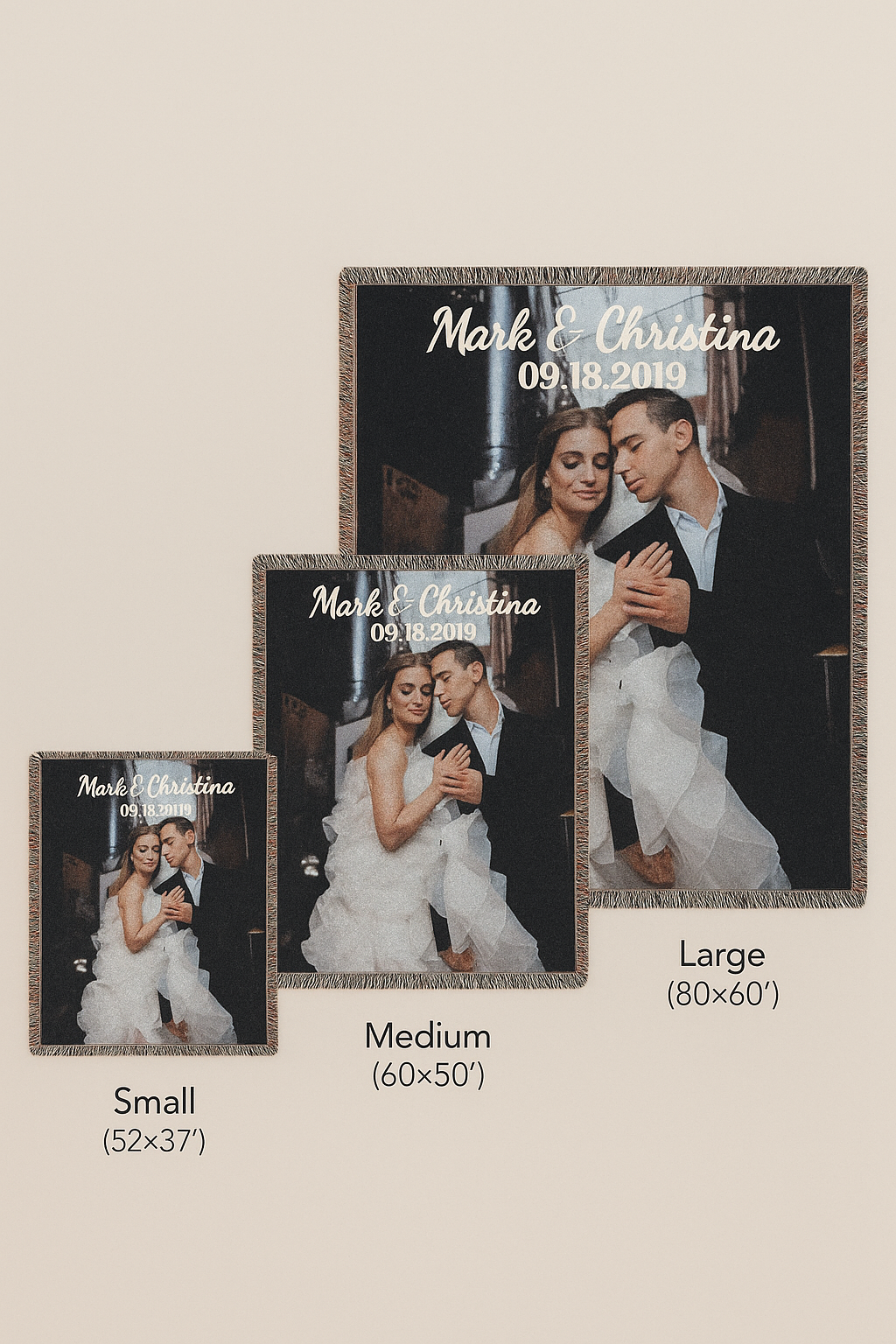 Custom Woven Photo Blanket – Personalized Memory Throw (Couples, Family, Memorial)