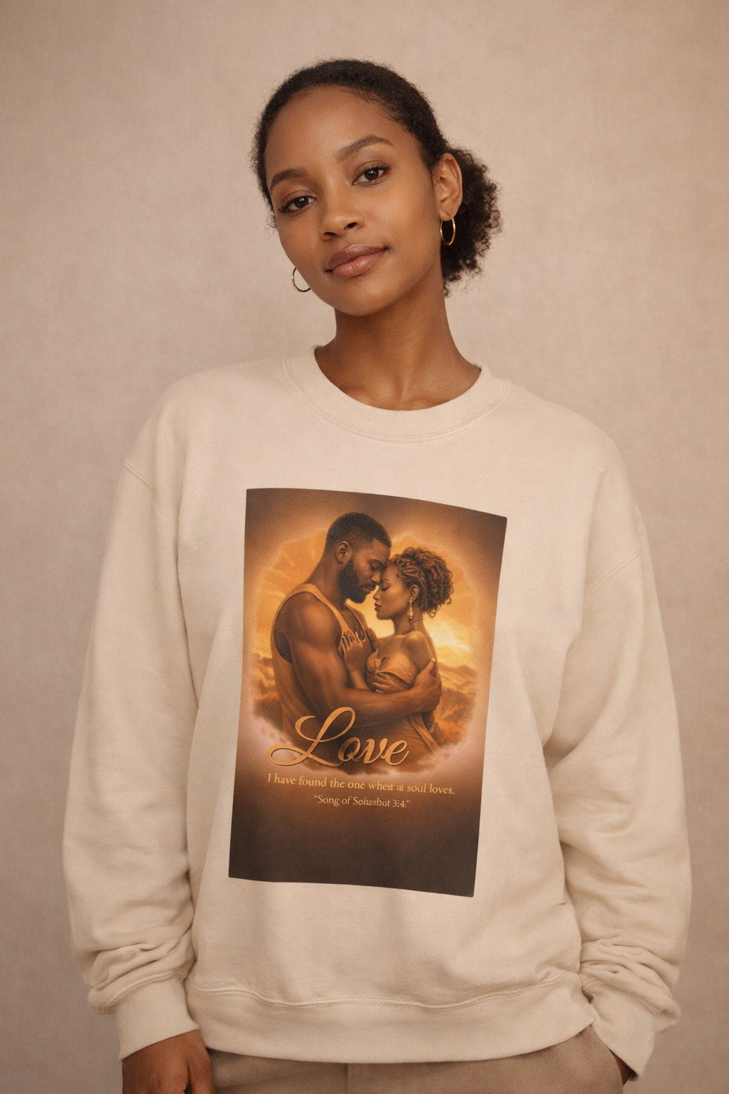 Black Love Sweatshirt Song of Solomon 3 4 Christian Couple Gift Faith Based Wedding Anniversary Sweatshirt Afrocentric Black Couple Art