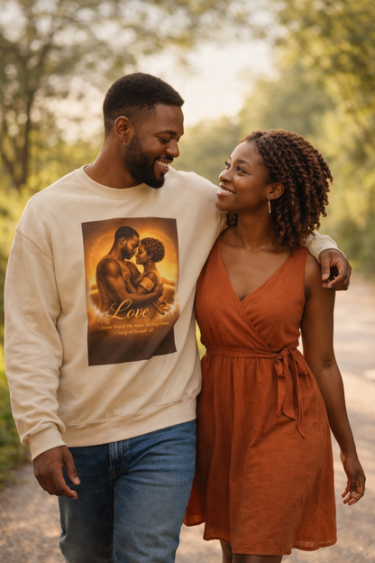 Black Love Sweatshirt Song of Solomon 3 4 Christian Couple Gift Faith Based Wedding Anniversary Sweatshirt Afrocentric Black Couple Art