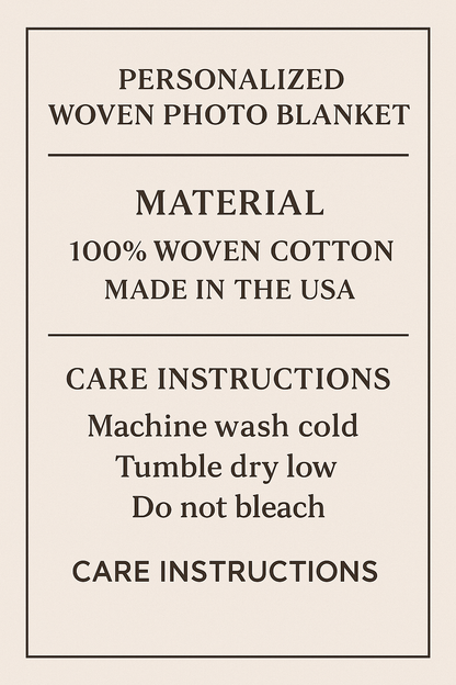 Custom Woven Photo Blanket – Personalized Memory Throw (Couples, Family, Memorial)