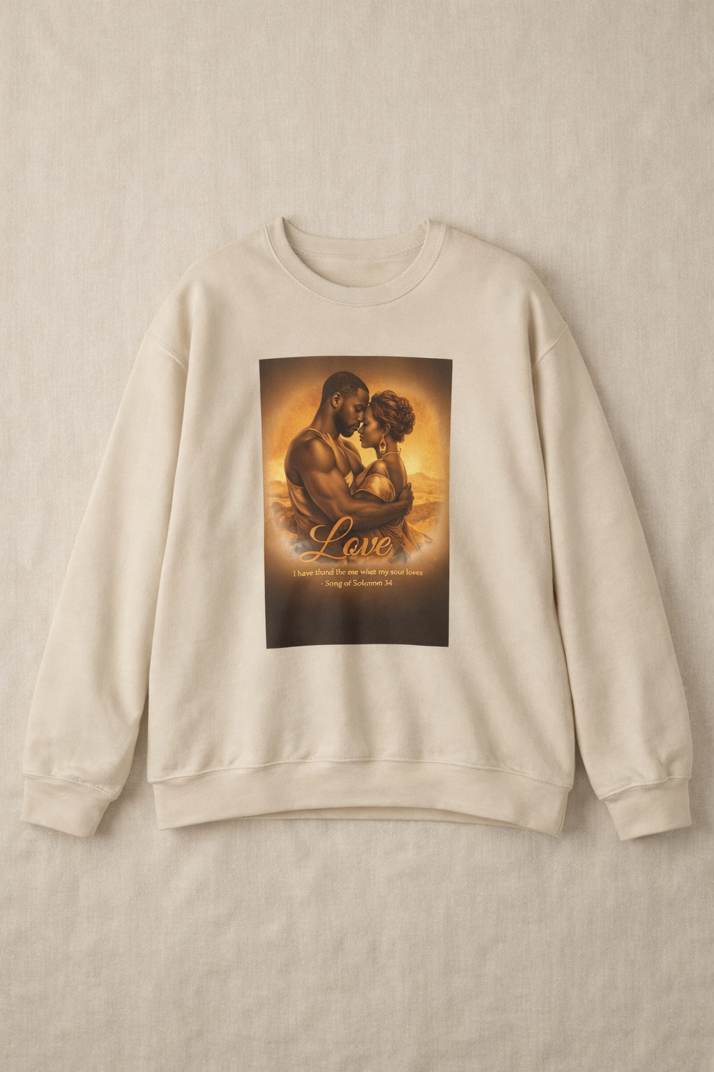 Black Love Sweatshirt Song of Solomon 3 4 Christian Couple Gift Faith Based Wedding Anniversary Sweatshirt Afrocentric Black Couple Art