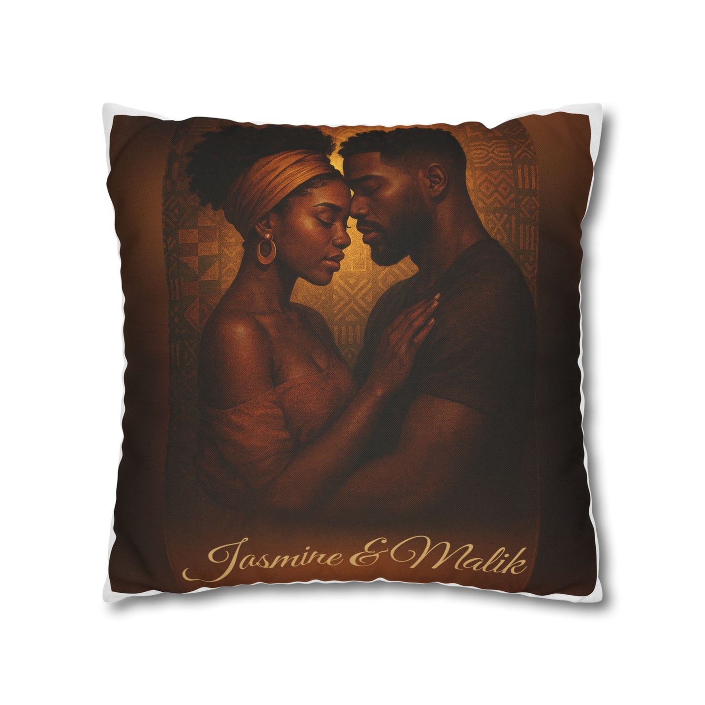 Soulmates Afrocentric Woven Pillow – Black Love Art Decorative Throw Pillow