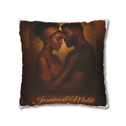 Soulmates Afrocentric Woven Pillow – Black Love Art Decorative Throw Pillow
