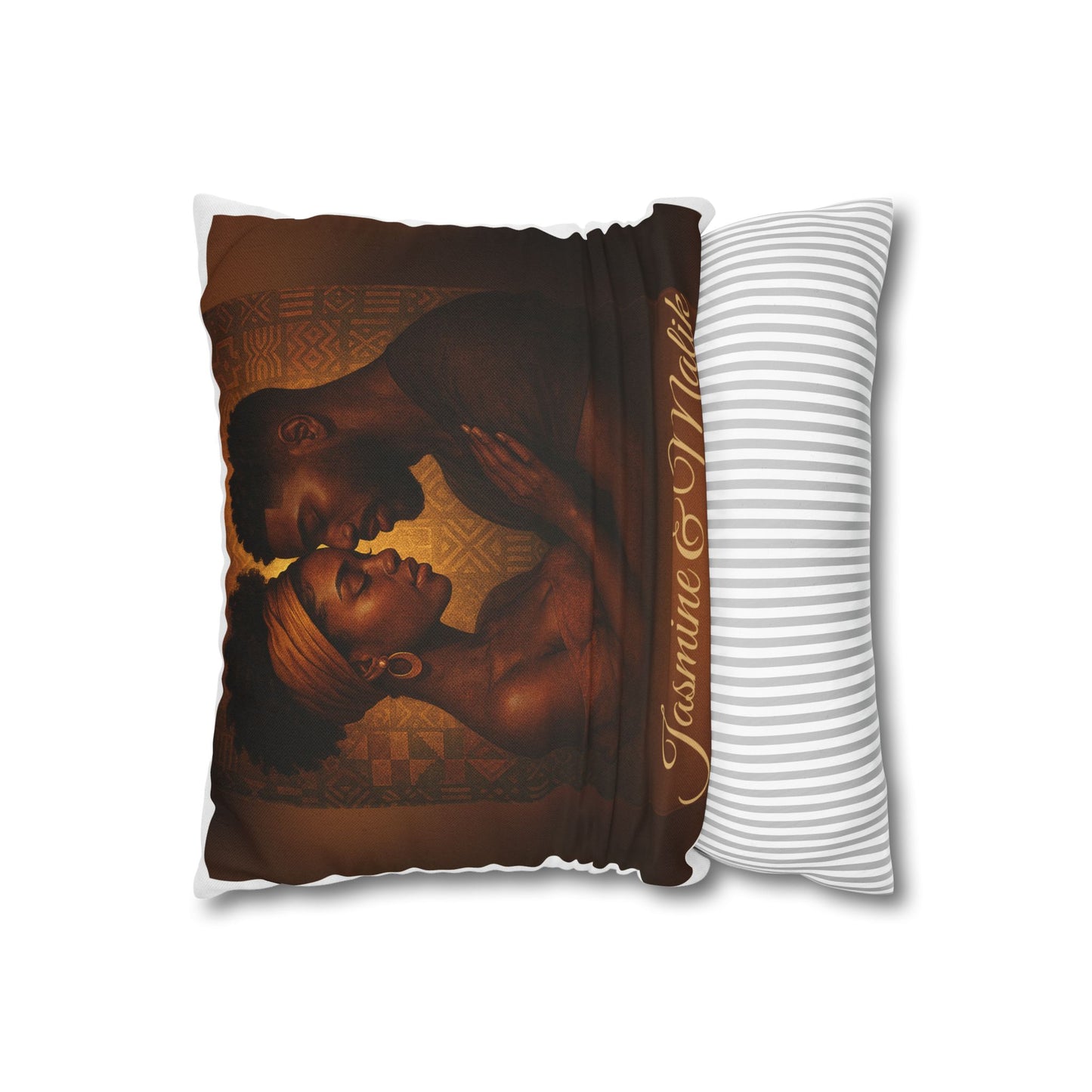 Soulmates Afrocentric Woven Pillow – Black Love Art Decorative Throw Pillow