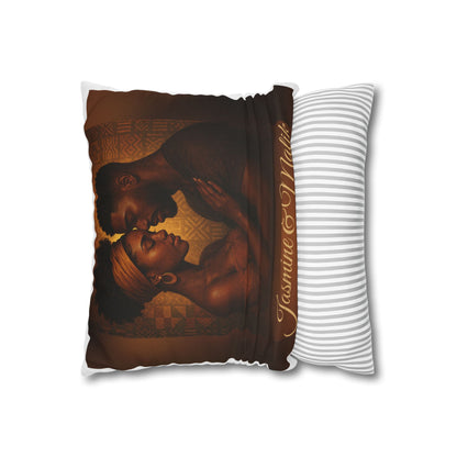 Soulmates Afrocentric Woven Pillow – Black Love Art Decorative Throw Pillow