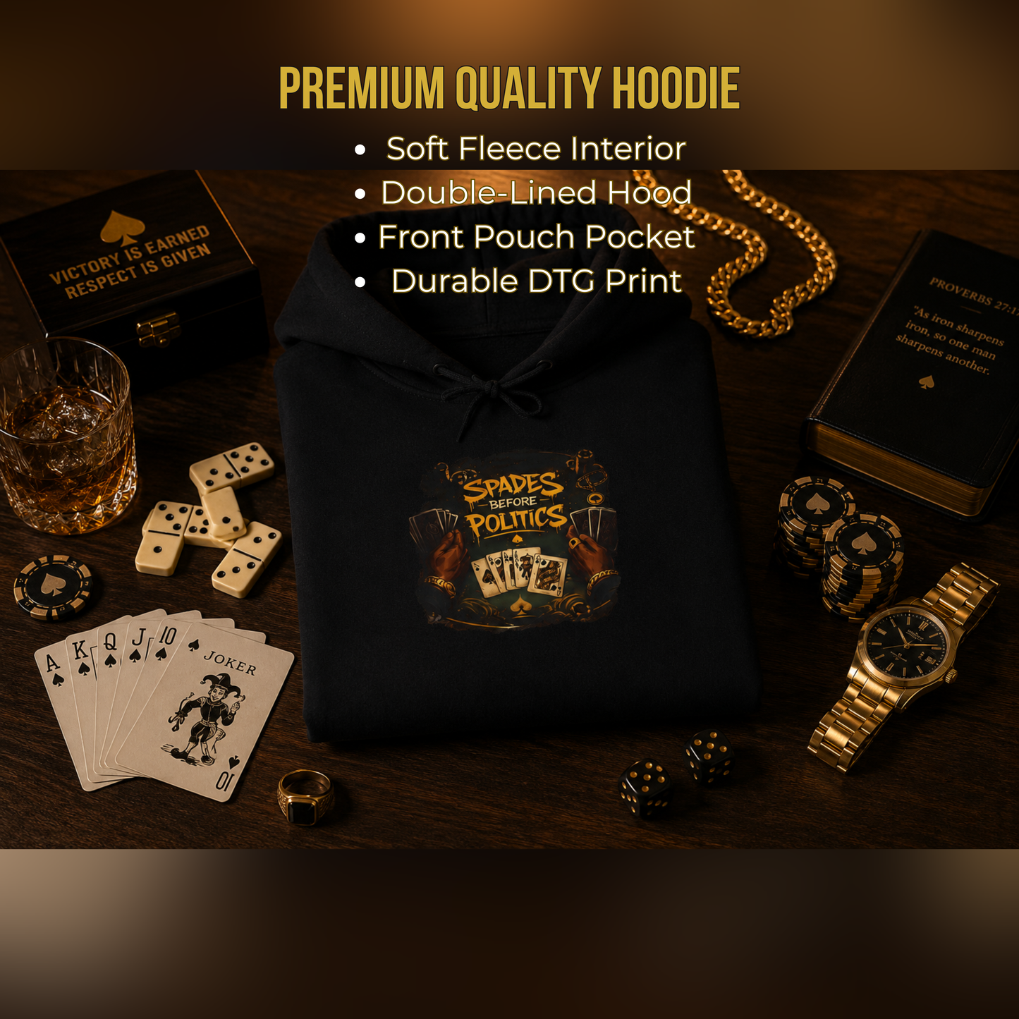 Spades Before Politics Hoodie | Front & Back Design