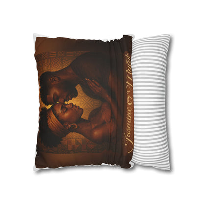 Soulmates Afrocentric Woven Pillow – Black Love Art Decorative Throw Pillow