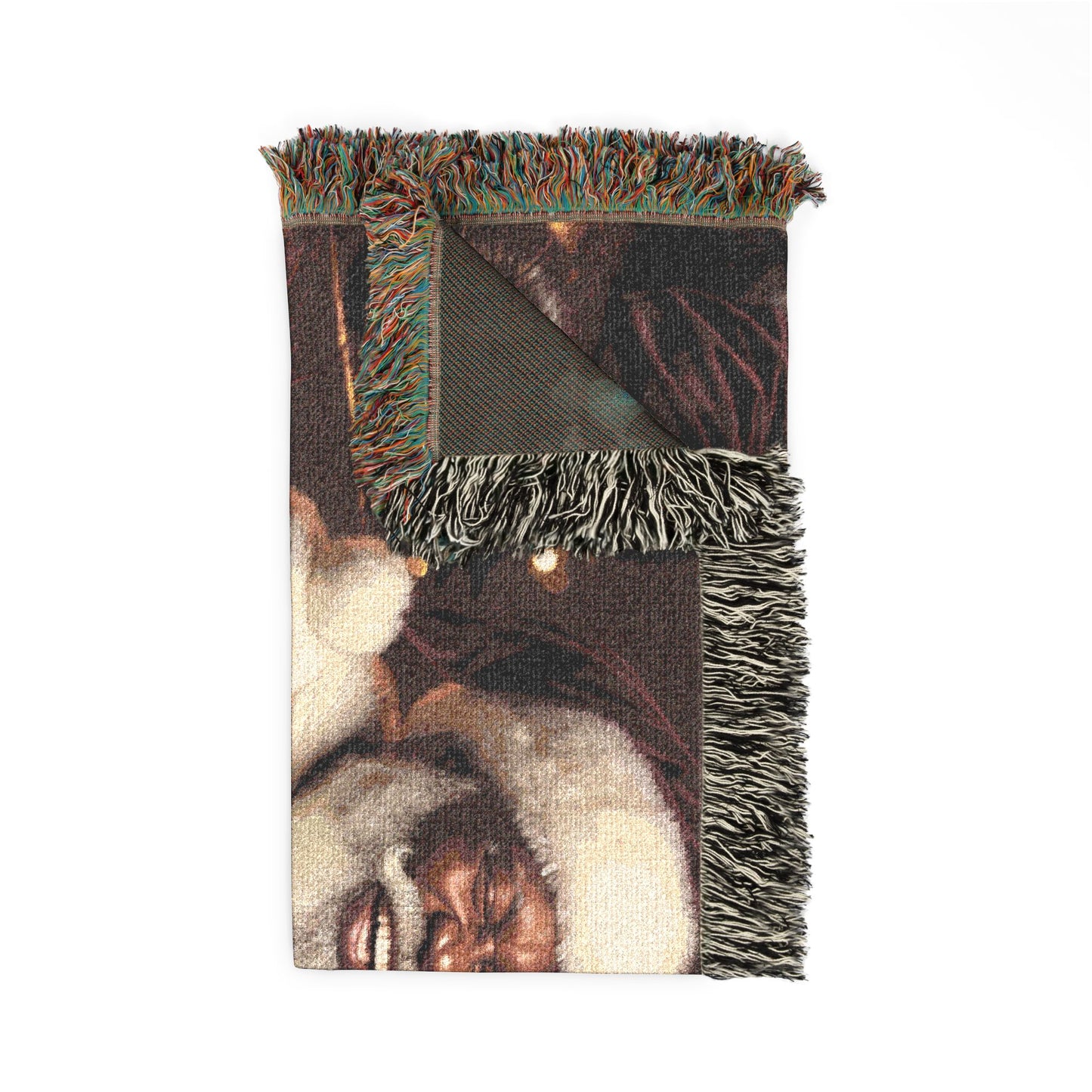 African American Santa Woven Blanket — Cozy Holiday Throw for Christmas Decor & Family Moments