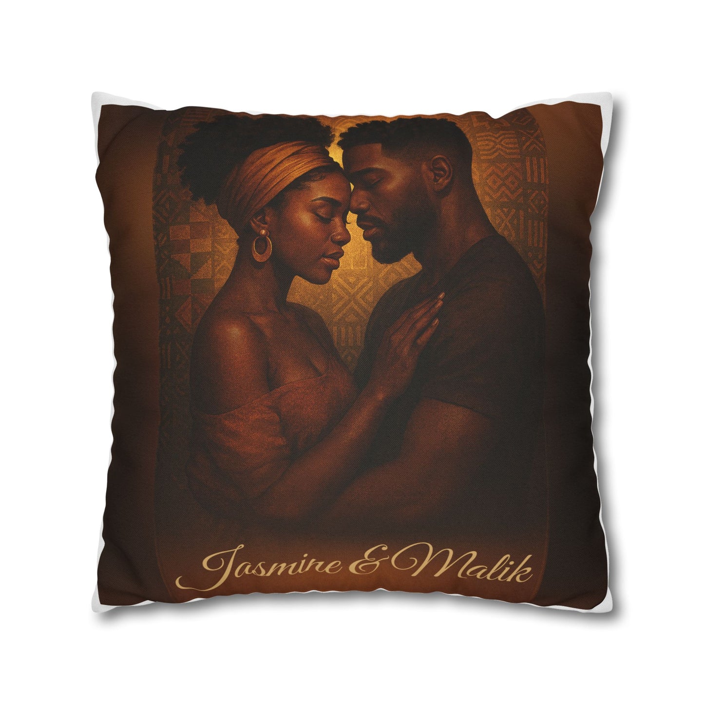 Soulmates Afrocentric Woven Pillow – Black Love Art Decorative Throw Pillow