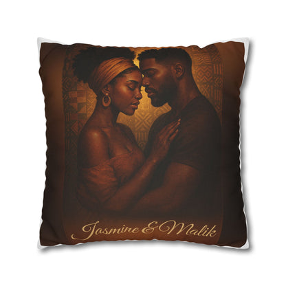 Soulmates Afrocentric Woven Pillow – Black Love Art Decorative Throw Pillow