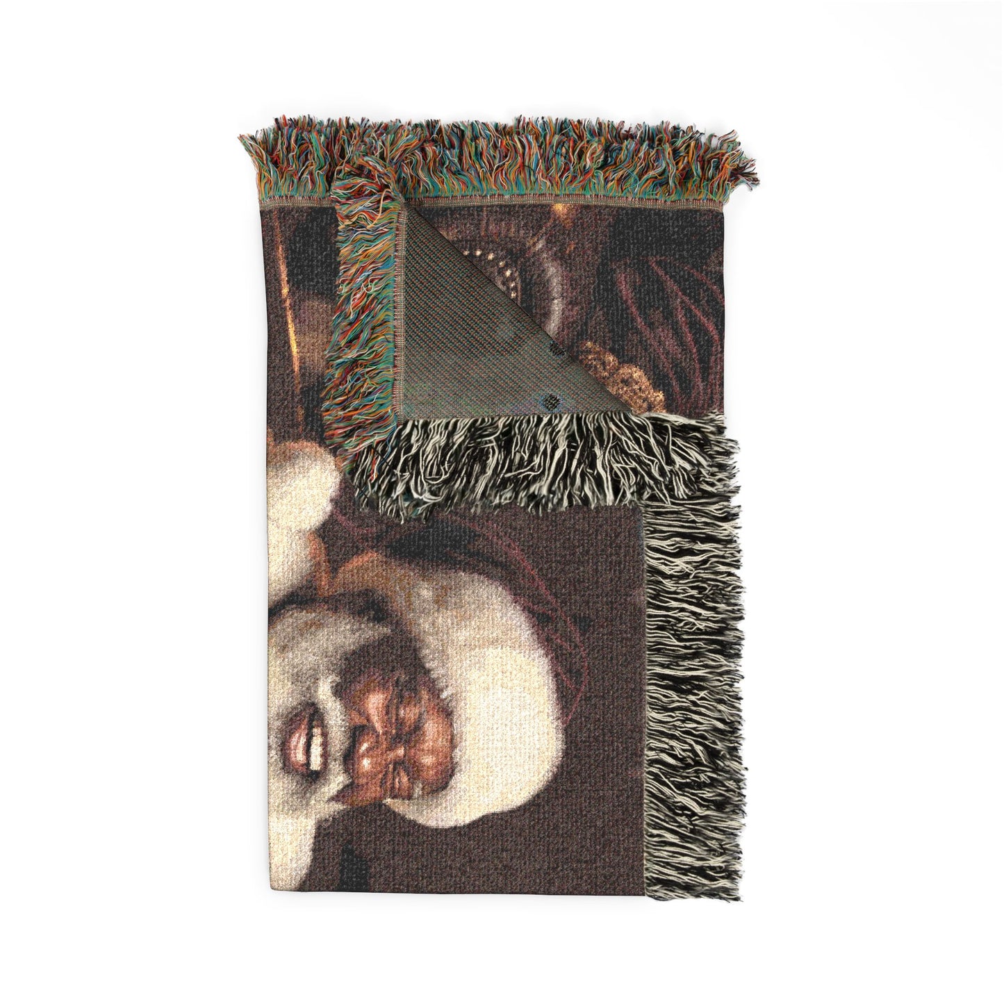 African American Santa Woven Blanket — Cozy Holiday Throw for Christmas Decor & Family Moments