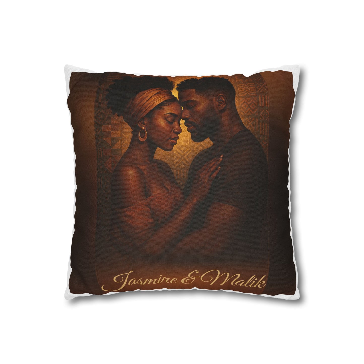 Soulmates Afrocentric Woven Pillow – Black Love Art Decorative Throw Pillow