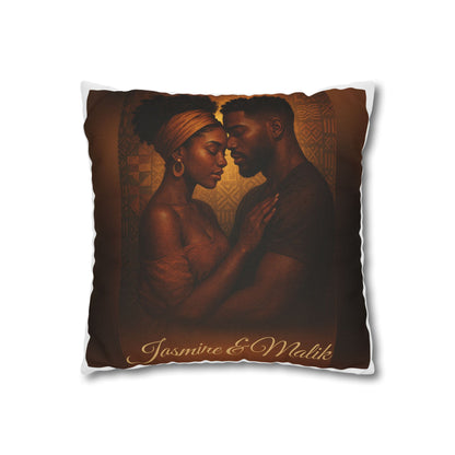 Soulmates Afrocentric Woven Pillow – Black Love Art Decorative Throw Pillow