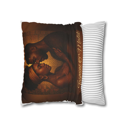 Soulmates Afrocentric Woven Pillow – Black Love Art Decorative Throw Pillow