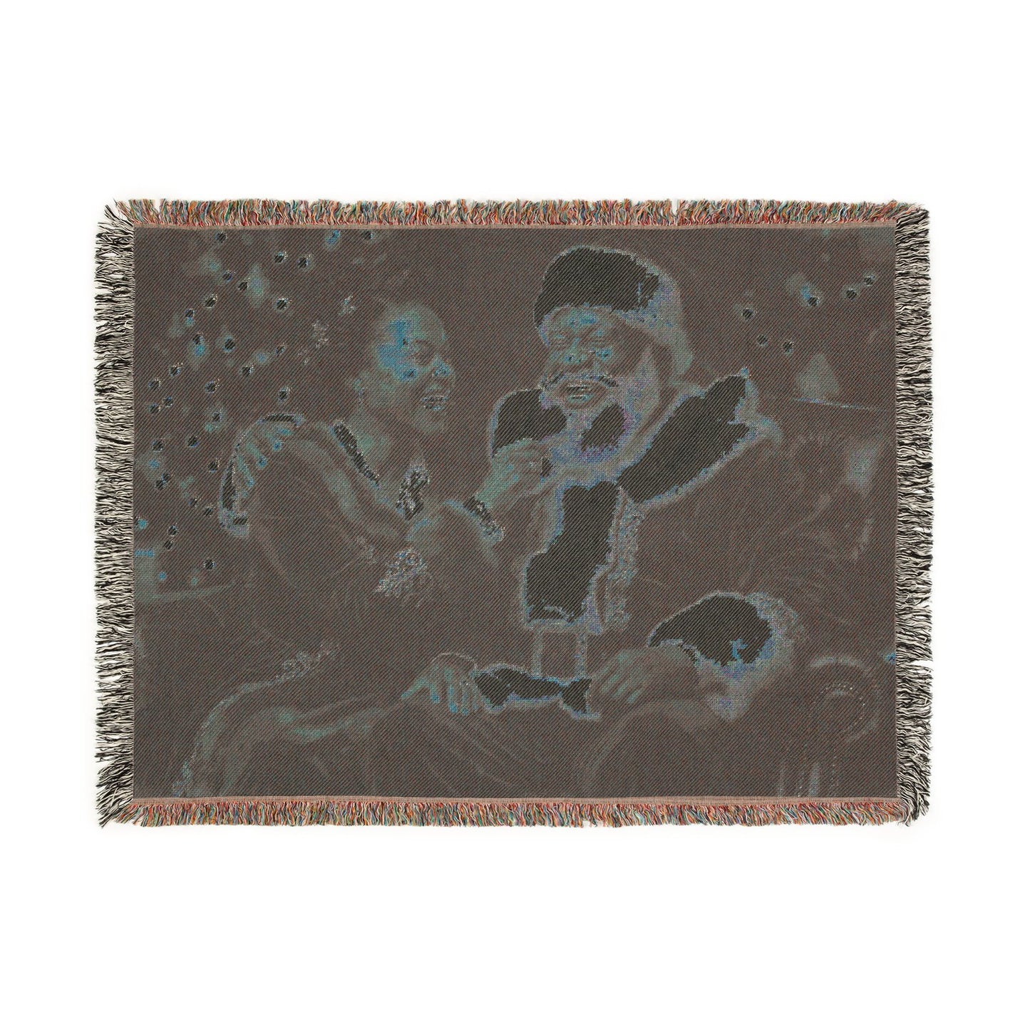 African American Santa Woven Blanket — Cozy Holiday Throw for Christmas Decor & Family Moments