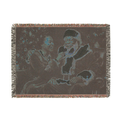 African American Santa Woven Blanket — Cozy Holiday Throw for Christmas Decor & Family Moments