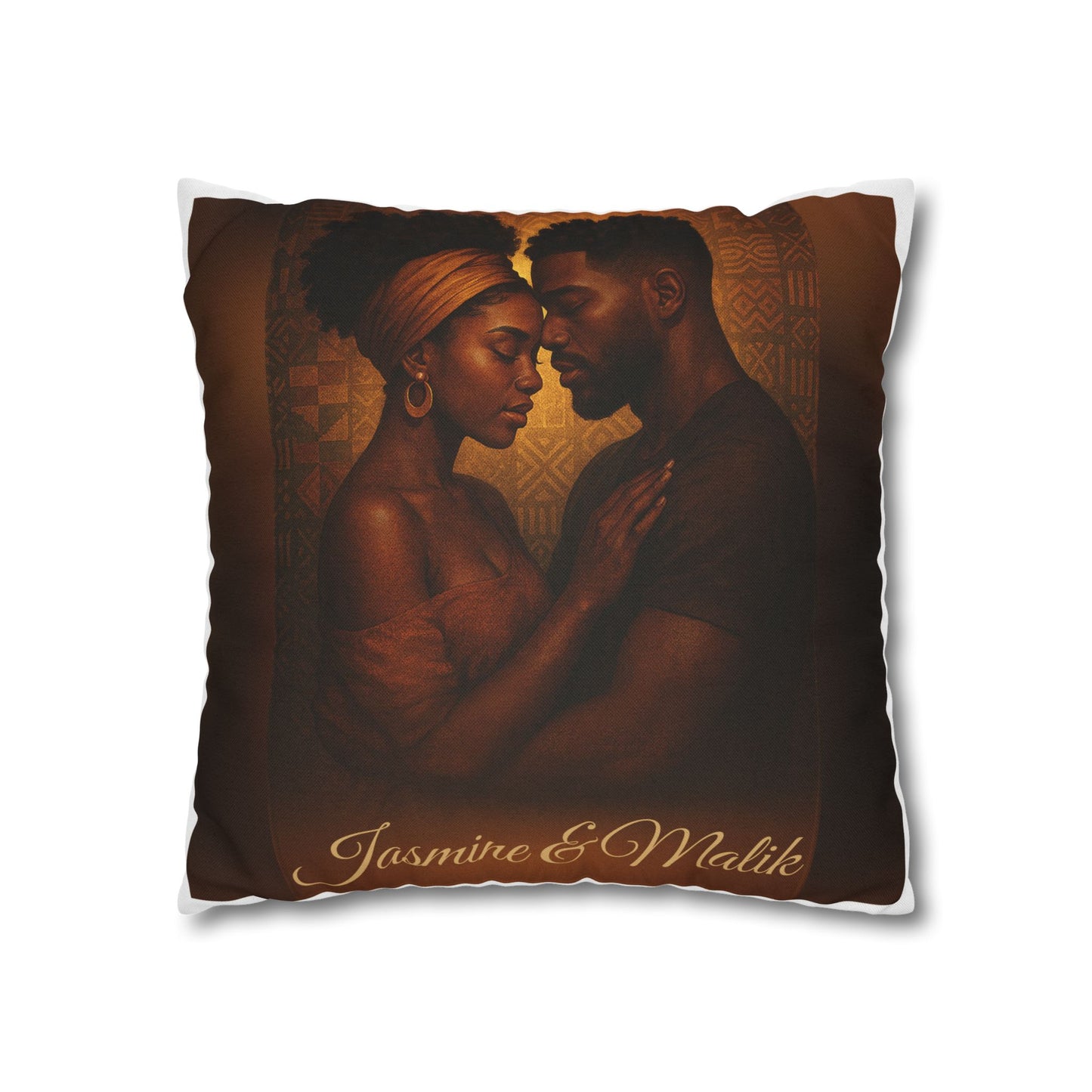 Soulmates Afrocentric Woven Pillow – Black Love Art Decorative Throw Pillow