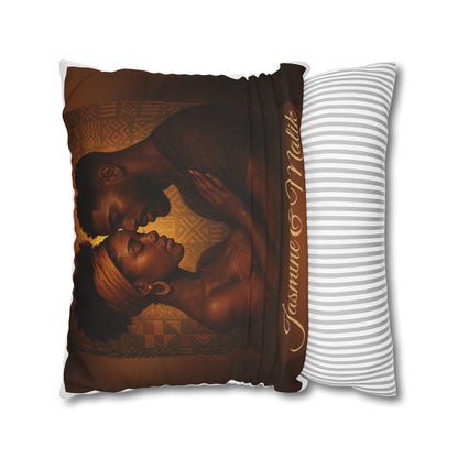 Soulmates Afrocentric Woven Pillow – Black Love Art Decorative Throw Pillow