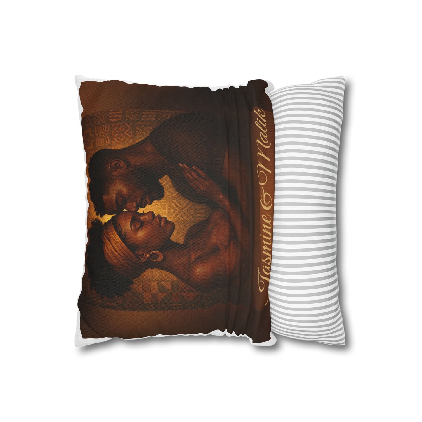 Soulmates Afrocentric Woven Pillow – Black Love Art Decorative Throw Pillow