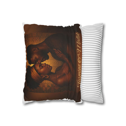 Soulmates Afrocentric Woven Pillow – Black Love Art Decorative Throw Pillow