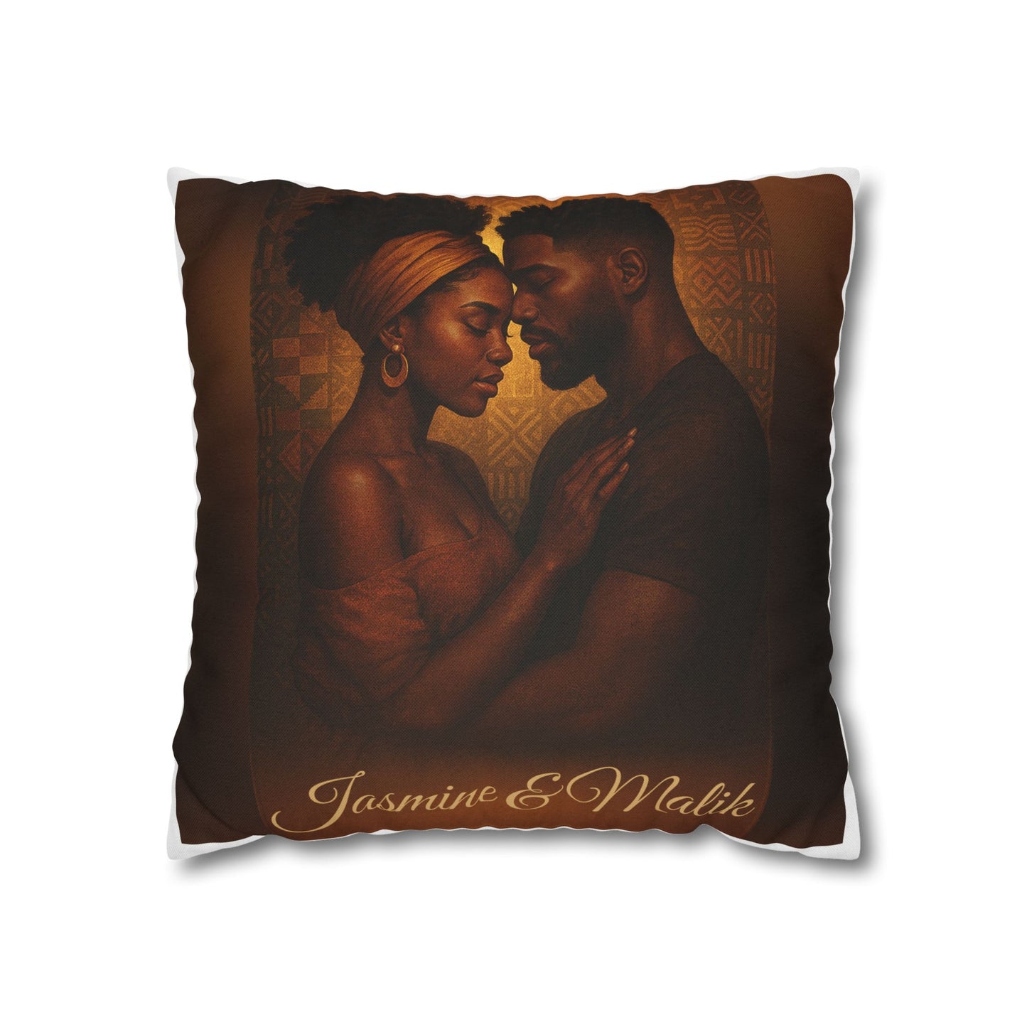 Soulmates Afrocentric Woven Pillow – Black Love Art Decorative Throw Pillow