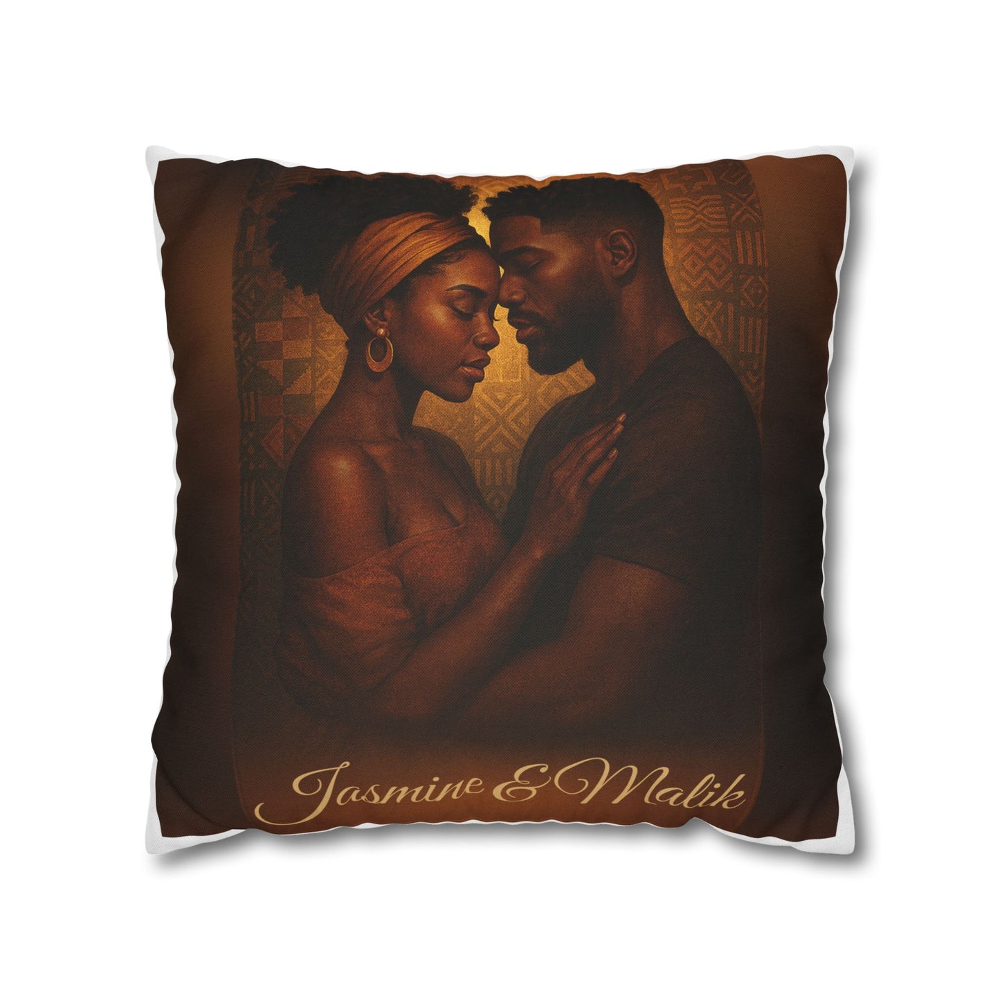 Soulmates Afrocentric Woven Pillow – Black Love Art Decorative Throw Pillow