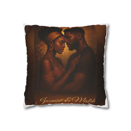 Soulmates Afrocentric Woven Pillow – Black Love Art Decorative Throw Pillow