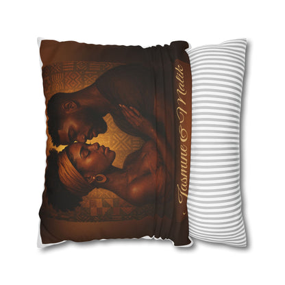 Soulmates Afrocentric Woven Pillow – Black Love Art Decorative Throw Pillow