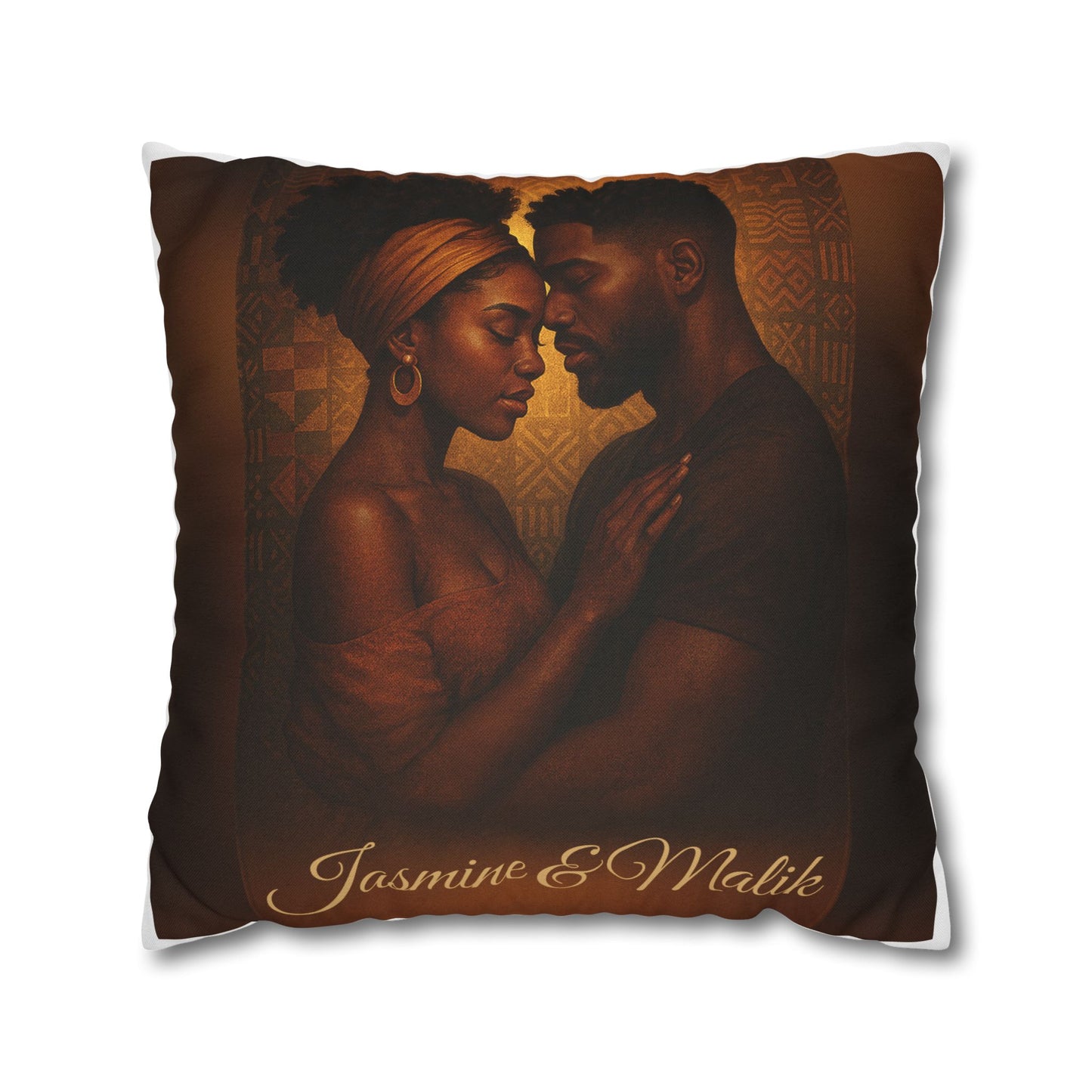 Soulmates Afrocentric Woven Pillow – Black Love Art Decorative Throw Pillow