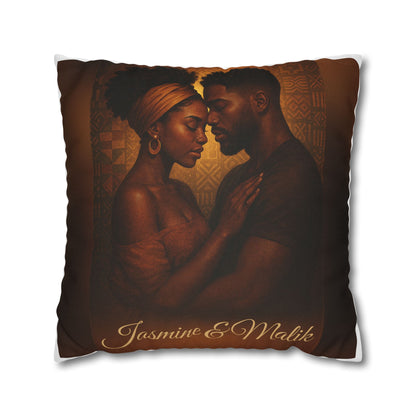 Soulmates Afrocentric Woven Pillow – Black Love Art Decorative Throw Pillow