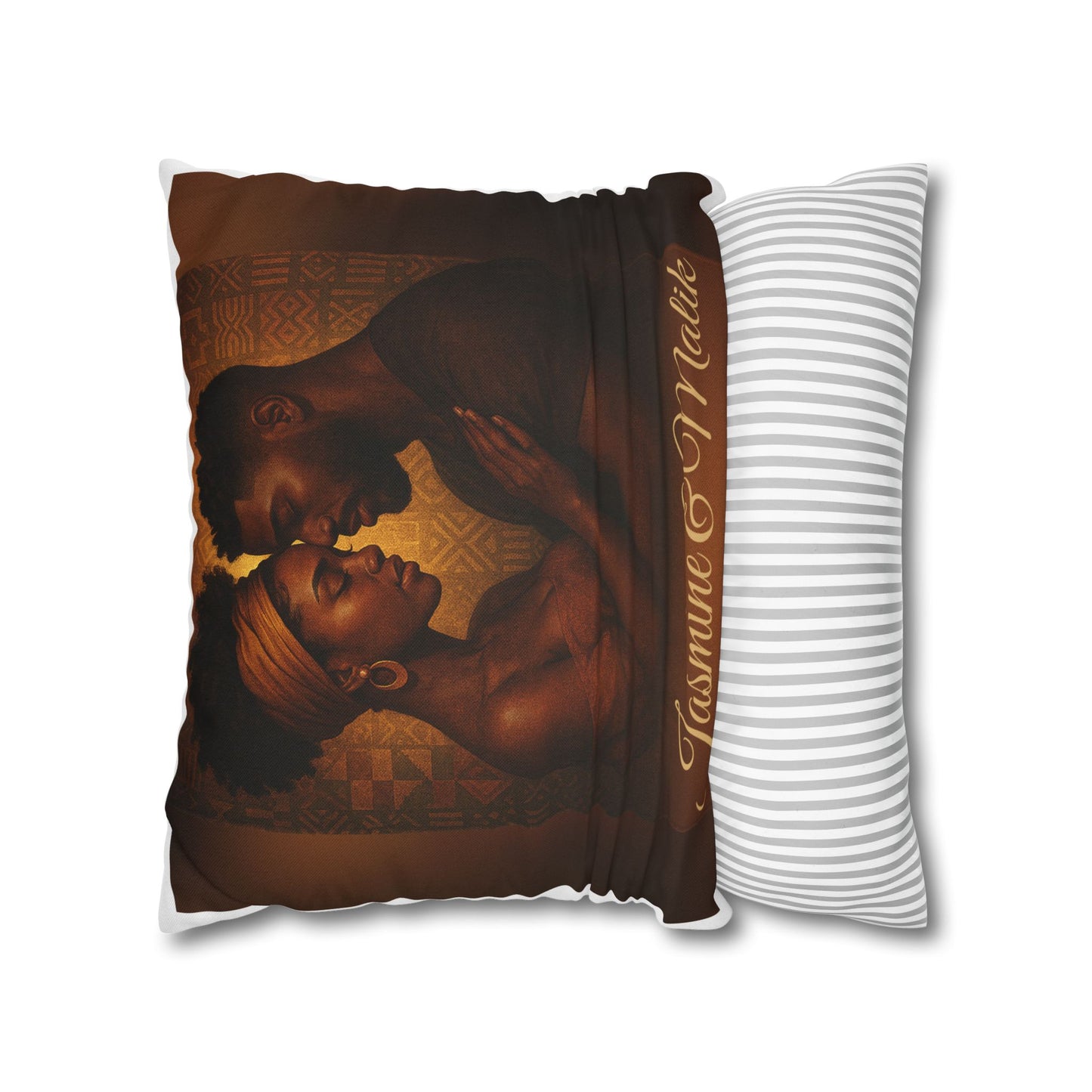 Soulmates Afrocentric Woven Pillow – Black Love Art Decorative Throw Pillow